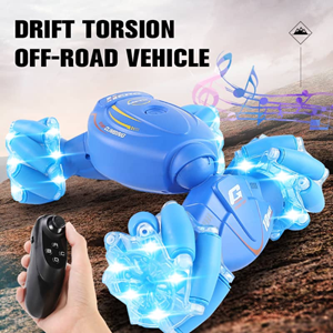  ماشین کنترلی شارژی دو حالته آبی RC Car Remote Control Double-Sided 2.4G -اسباب بازی